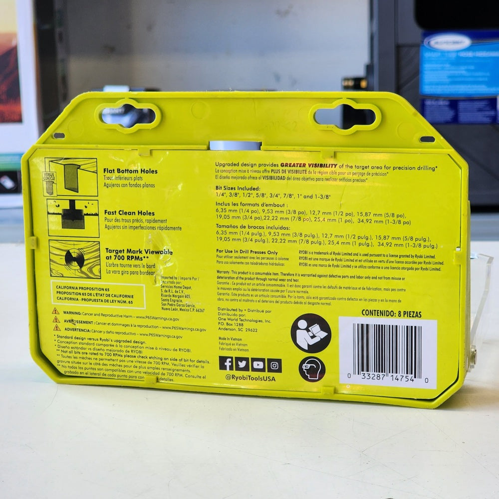 8 Piece Forstner Bit Set 8 Piece Forstner Bit Set